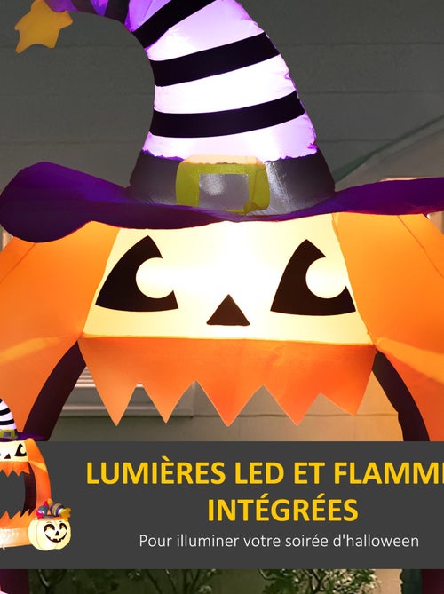 Décoration Halloween LED arche de citrouille gonflable H.150 cm orange - Kiabi