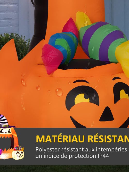 Décoration Halloween LED arche de citrouille gonflable H.150 cm orange - Kiabi