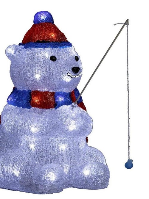 Décoration lumineuse LED extérieur Ours pêcheur H39 cm - Kiabi