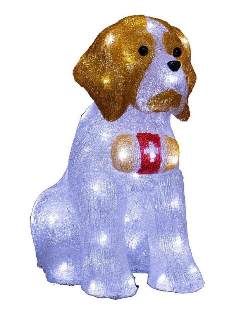 Décoration lumineuse LED St Bernard extérieur H38 Blanc - Kiabi