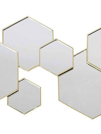 Décoration miroir hexagonal