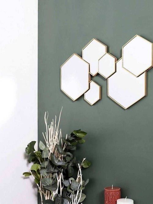 Décoration miroir hexagonal - Kiabi