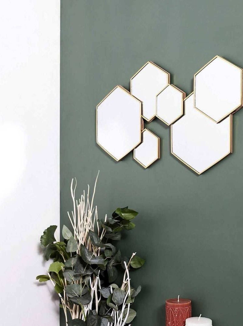 Décoration miroir hexagonal Doré/or - Kiabi