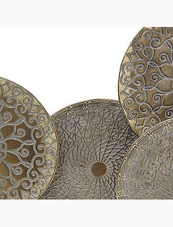 Décoration murale 6 disques métal doré motifs mandala JUNON