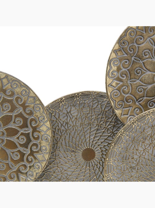 Décoration murale 6 disques métal doré motifs mandala JUNON - Kiabi