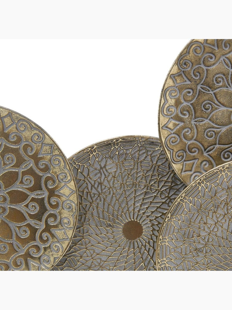 Décoration murale 6 disques métal doré motifs mandala JUNON Doré - Kiabi