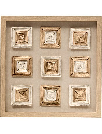 Décoration murale bois raphia motifs relief RAFAEL