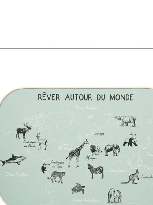 Décoration murale carte du monde kaki 70x50 cm - Kiabi