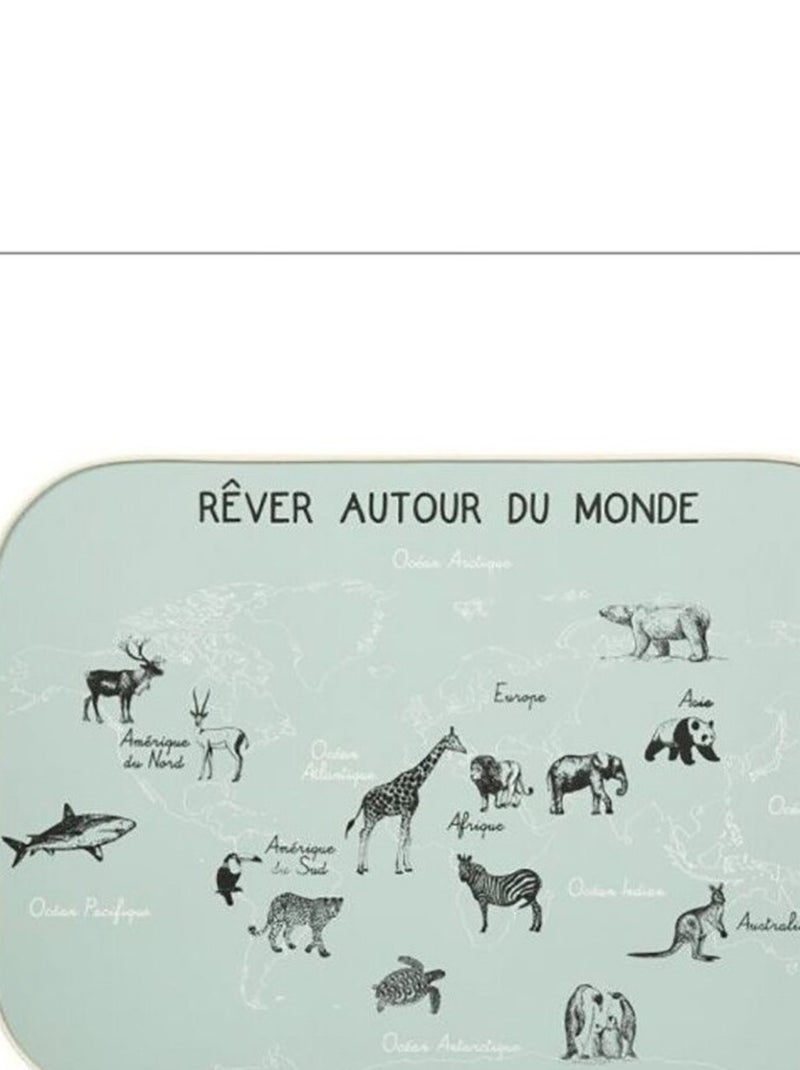 Décoration murale carte du monde kaki 70x50 cm Vert - Kiabi