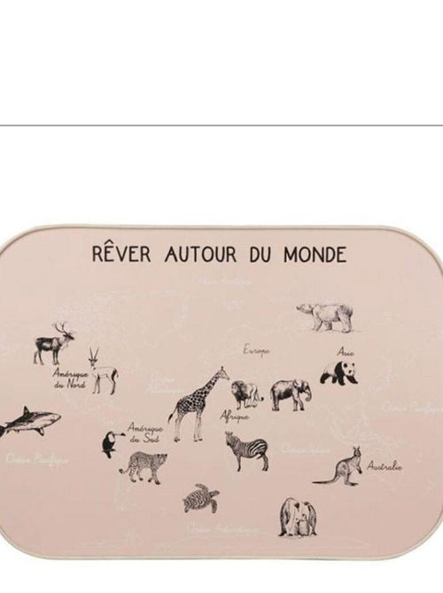 Décoration murale carte du monde rose 70x50 cm - Kiabi