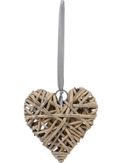 Décoration murale cœur en osier tressé COEUR - Kiabi