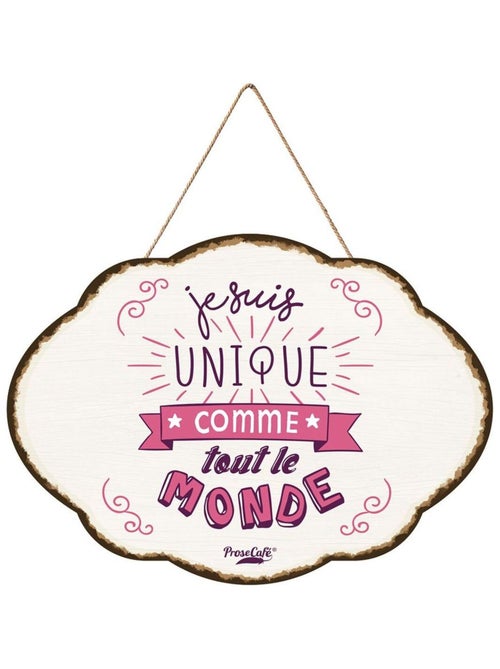 Décoration murale en bois à suspendre je suis unique - Kiabi