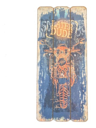 Décoration murale en bois à suspendre moto