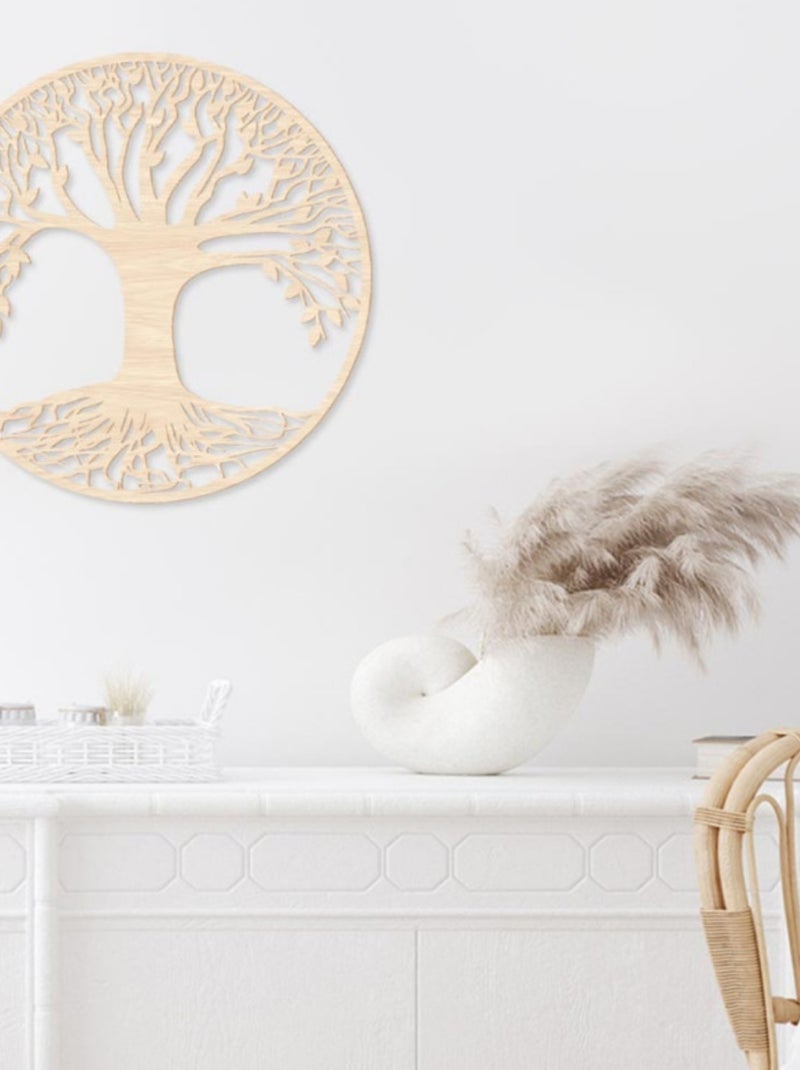 Décoration murale en bois arbre de vie Beige - Kiabi
