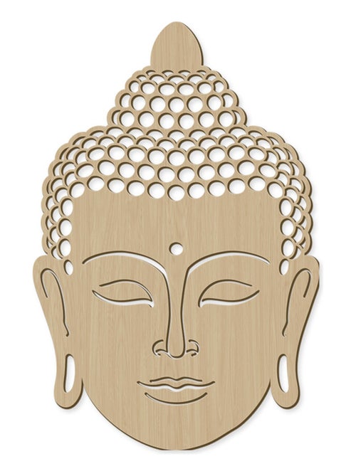 Décoration murale en bois Bouddha - Kiabi