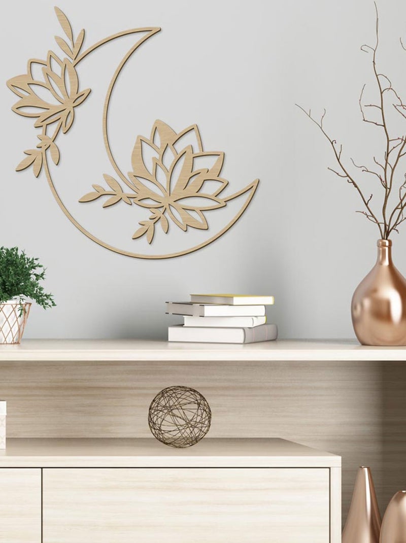 Décoration murale en bois clair de lune Beige - Kiabi