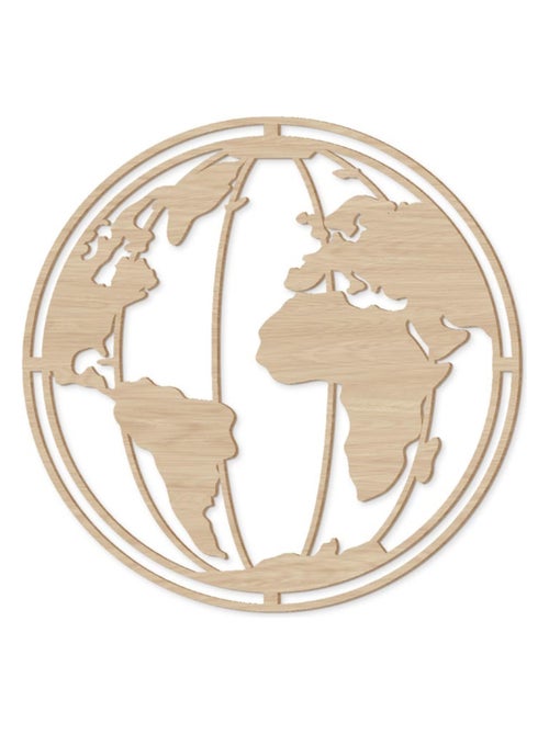 Décoration murale en bois Mappemonde - Kiabi