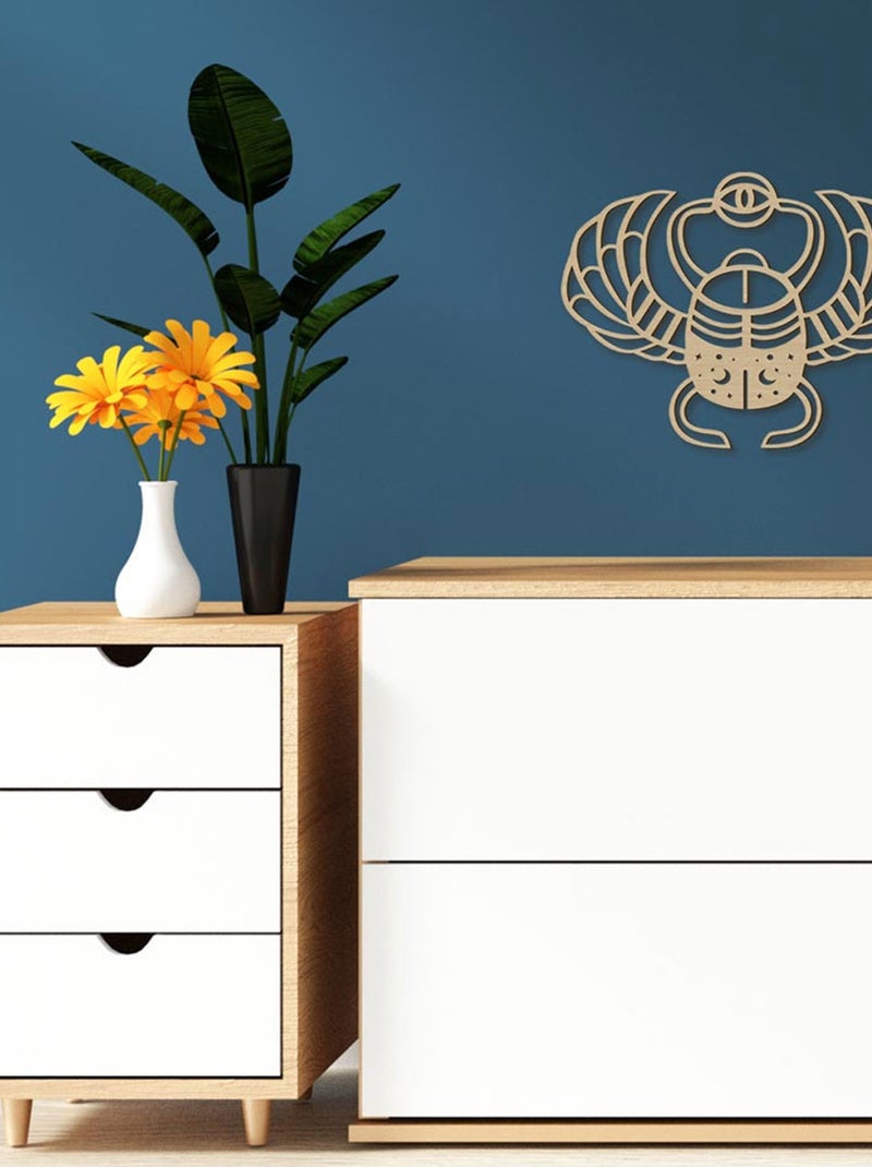 Décoration murale en bois scarabée Beige - Kiabi