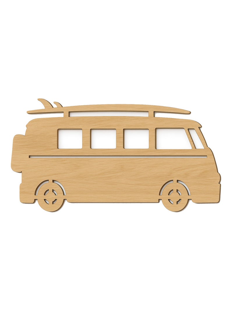 Décoration murale en bois van et planche de surf Beige - Kiabi