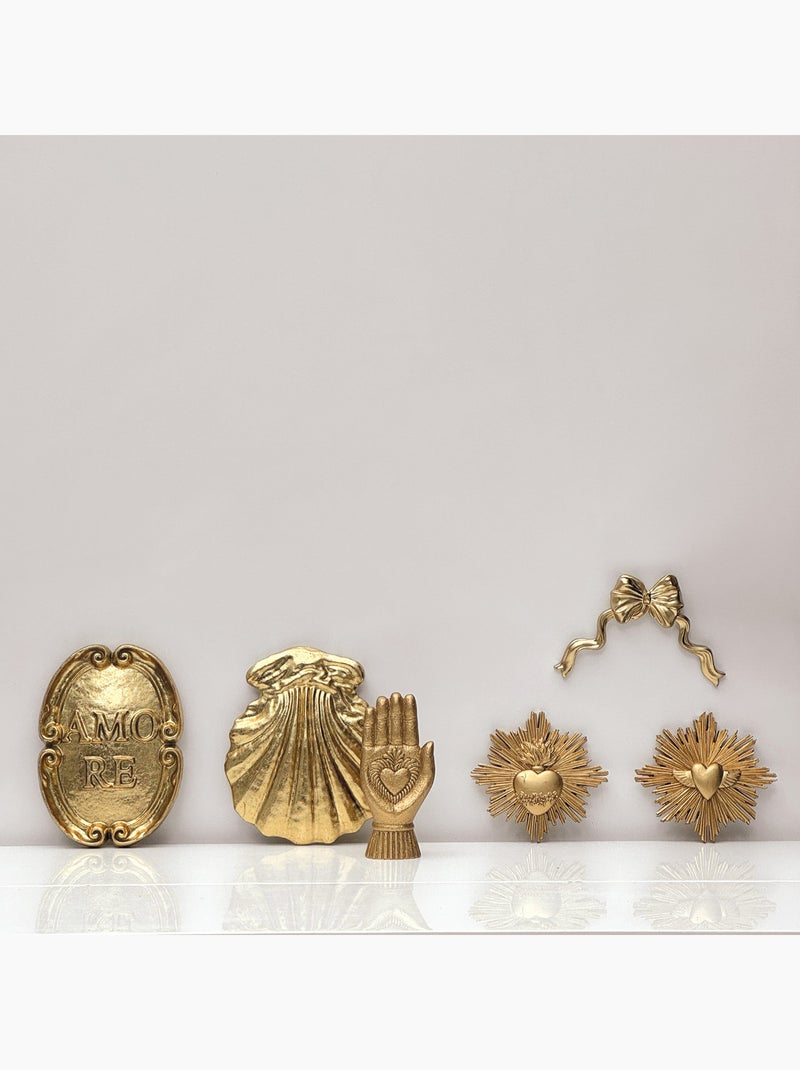 Décoration murale en forme de coquillage avec relief sculpté Doré/or - Kiabi