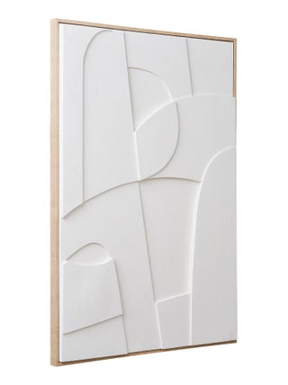 Décoration murale en relief Madeline - Décoration murale en relief, toile, blanche, n°1 60x90 cm
