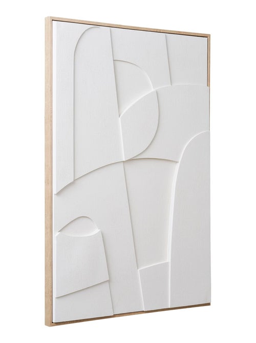 Décoration murale en relief Madeline - Décoration murale en relief, toile, blanche, n°1 60x90 cm - Kiabi