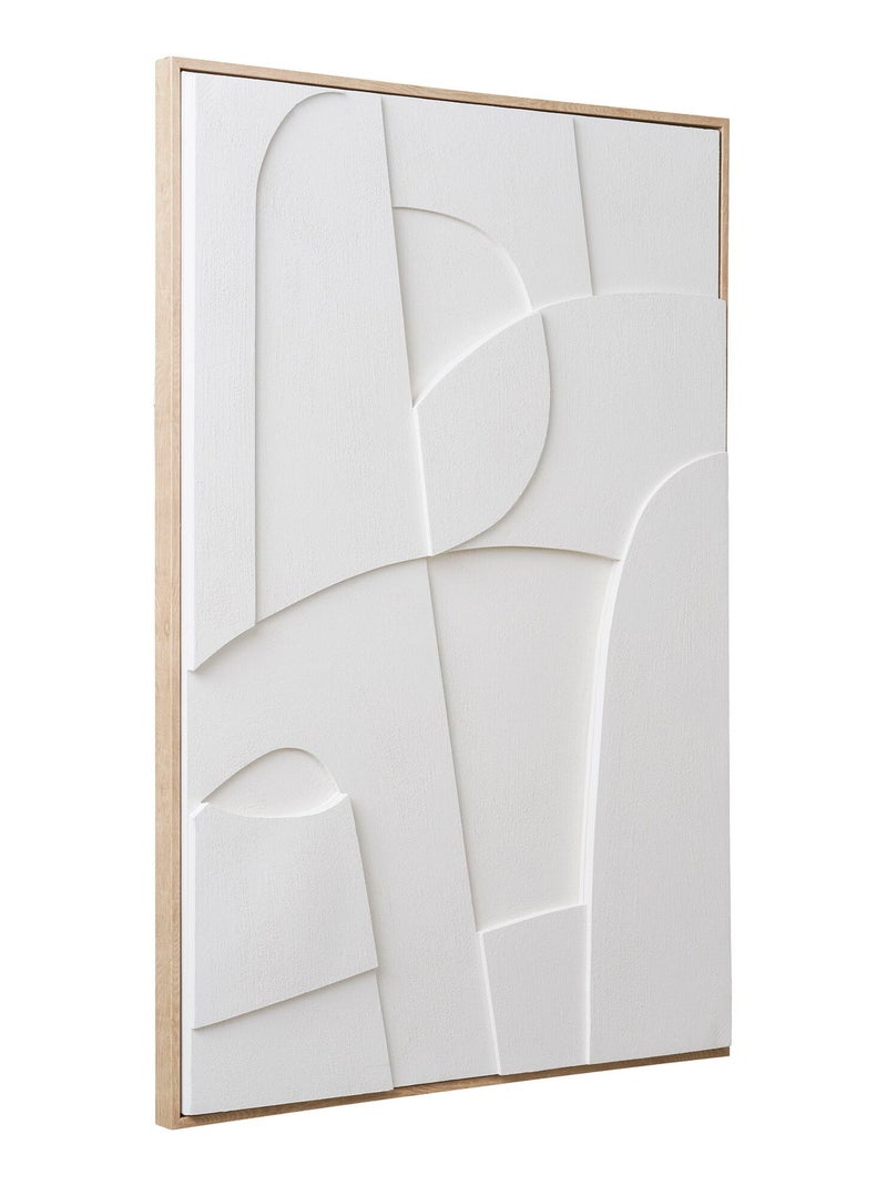 Décoration murale en relief Madeline - Décoration murale en relief, toile, blanche, n°1 60x90 cm Blanc - Kiabi