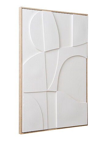 Décoration murale en relief Madeline - Décoration murale en relief, toile, blanche, n°2 60x90 cm