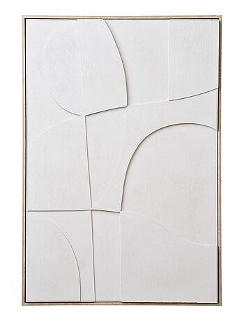 Décoration murale en relief Madeline - Décoration murale en relief, toile, blanche, n°2 60x90 cm