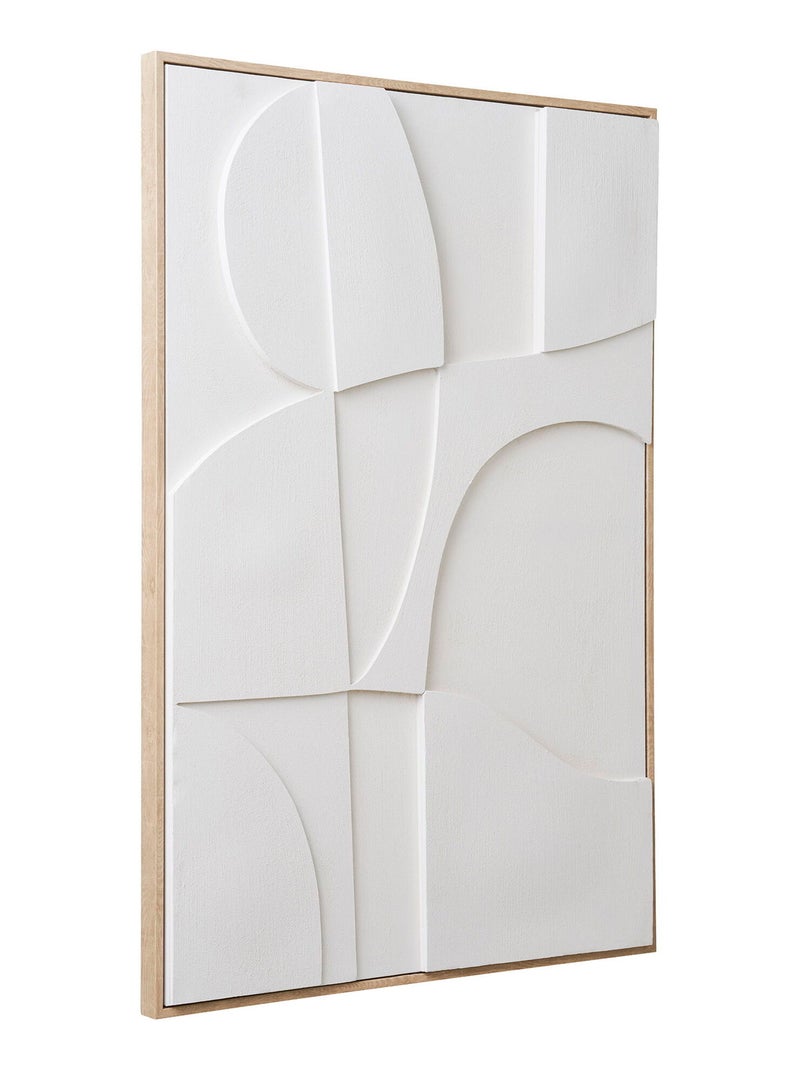Décoration murale en relief Madeline - Décoration murale en relief, toile, blanche, n°2 60x90 cm Blanc - Kiabi
