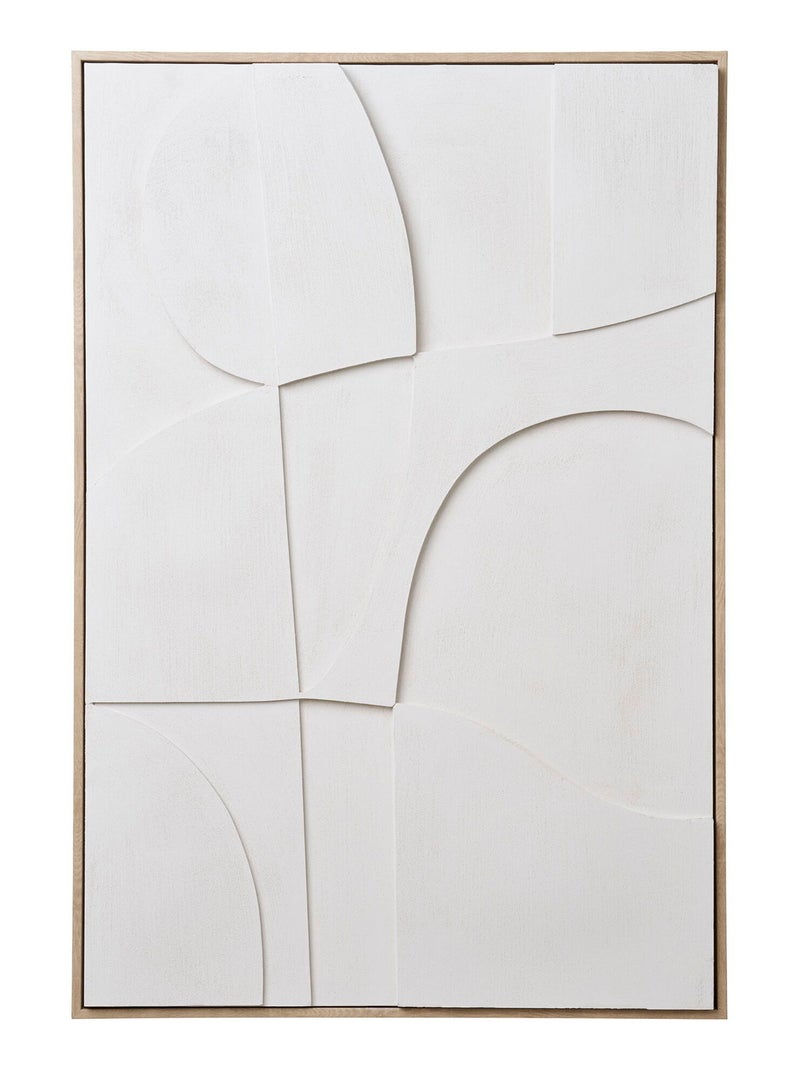 Décoration murale en relief Madeline - Décoration murale en relief, toile, blanche, n°2 60x90 cm Blanc - Kiabi