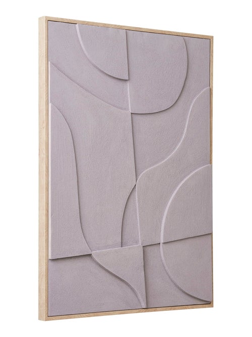 Décoration murale en relief Madeline - Décoration murale en relief, toile, gris, n°2 50x70 cm - Kiabi