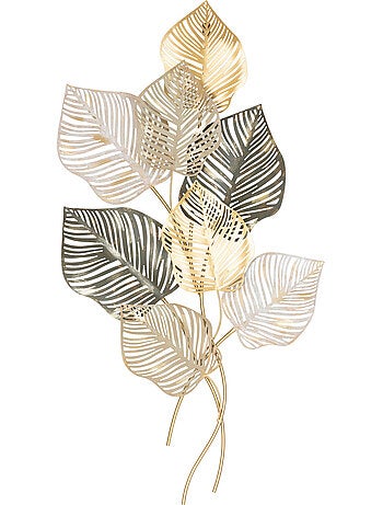 Décoration murale feuilles en métal doré NADIA