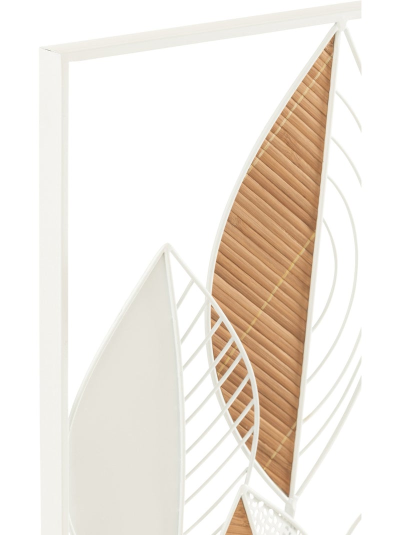 Décoration murale feuilles métal et bois - AFIBEL Blanc - Kiabi