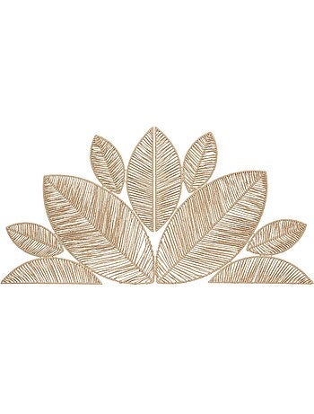 Décoration murale feuilles papier tressé 160cm MEERA