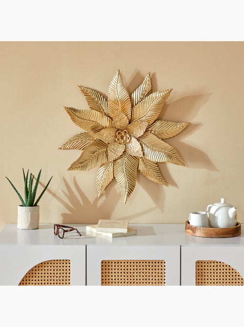Décoration murale fleur en métal doré AMANDINE - Kiabi