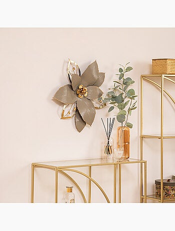 Décoration murale fleur en métal doré MARJORIE