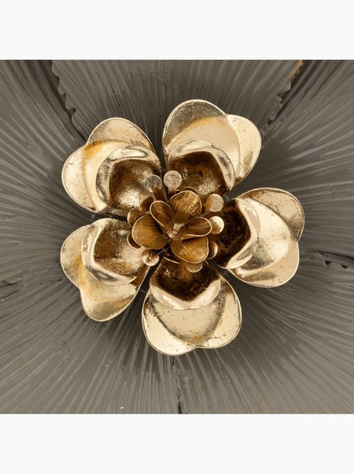 Décoration murale fleur en métal doré marjorie - Kiabi