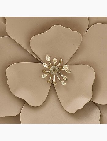 Décoration murale fleur en métal flok