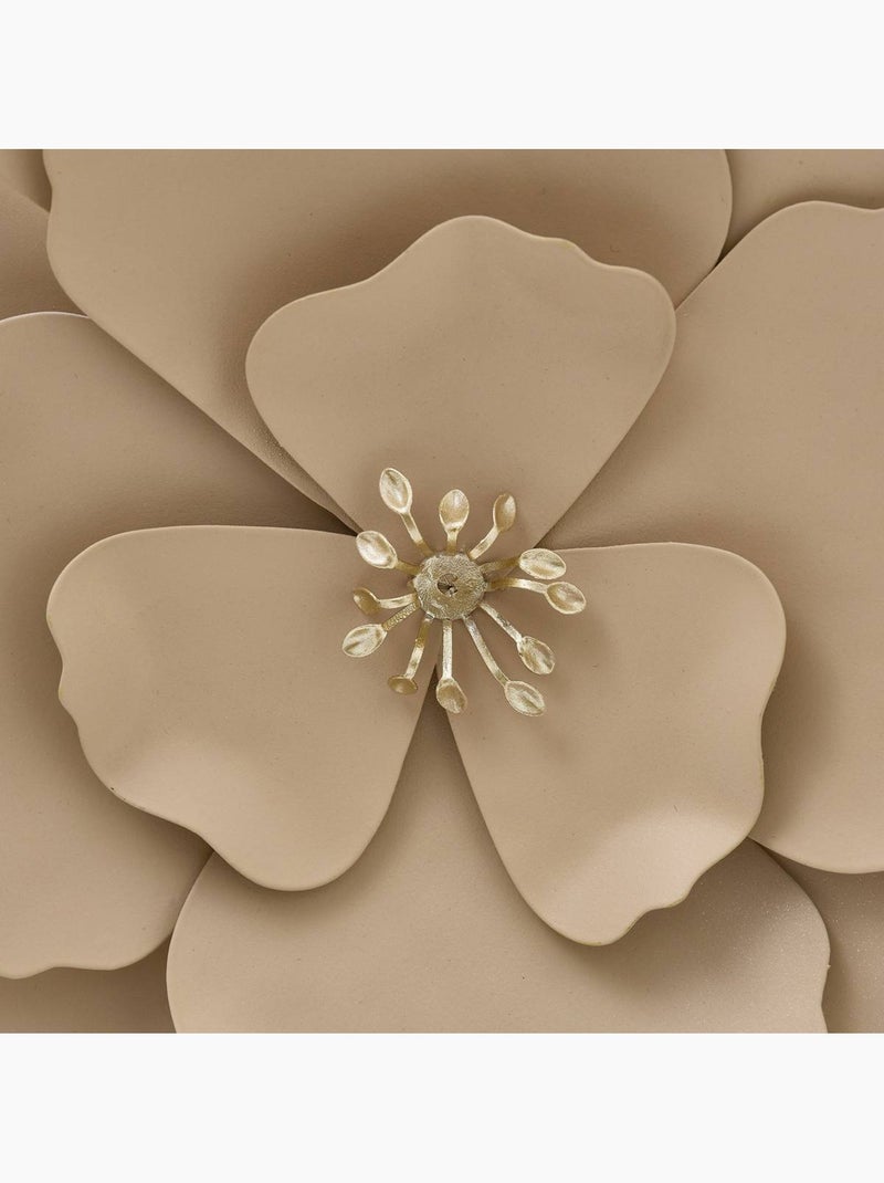 Décoration murale fleur en métal FLOK Crème - Kiabi