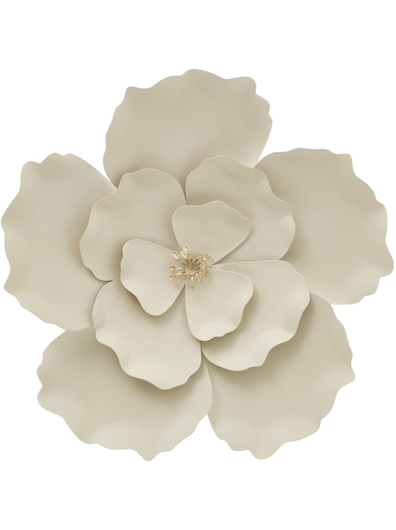 Décoration murale fleur en métal FLOK Taupe - Kiabi