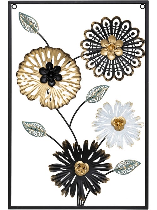 Décoration murale fleurs 3D en fonte FLORINE - Kiabi