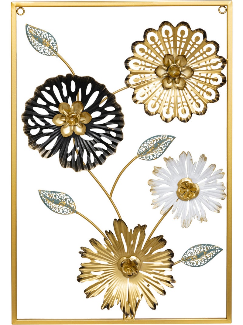 Décoration murale fleurs 3D en fonte FLORINE Noir - Kiabi