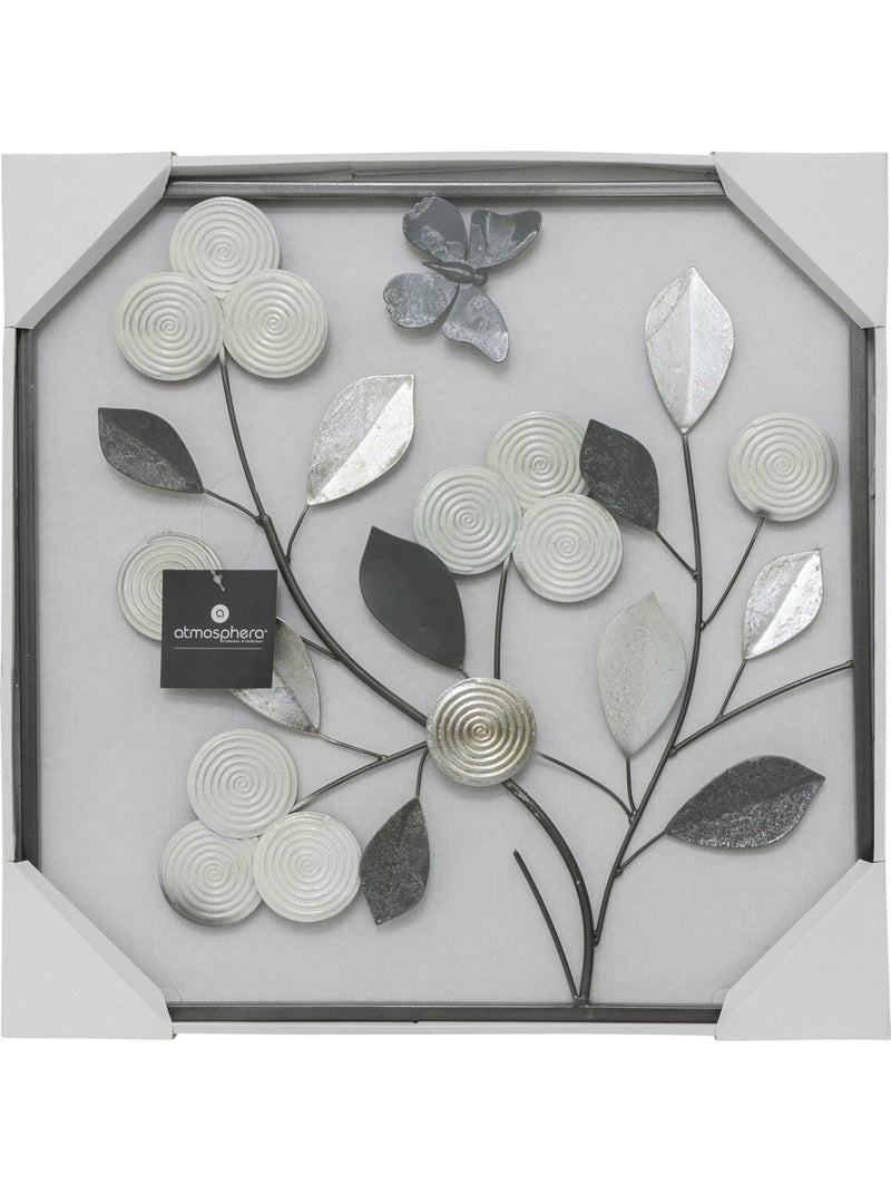 Décoration murale fleurs en métal ajouré FIORE Gris - Kiabi