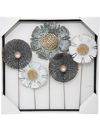 Décoration murale fleurs en métal ajouré FIORE