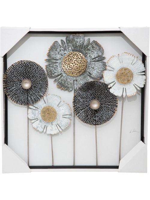 Décoration murale fleurs en métal ajouré FIORE - Kiabi