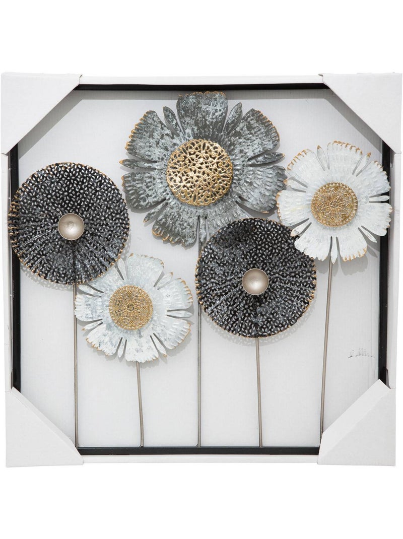 Décoration murale fleurs en métal ajouré FIORE Multicolore - Kiabi