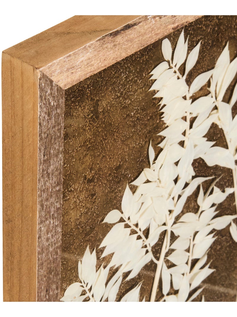 Décoration murale fleurs séchées en cadre bois pin JONAS Beige - Kiabi