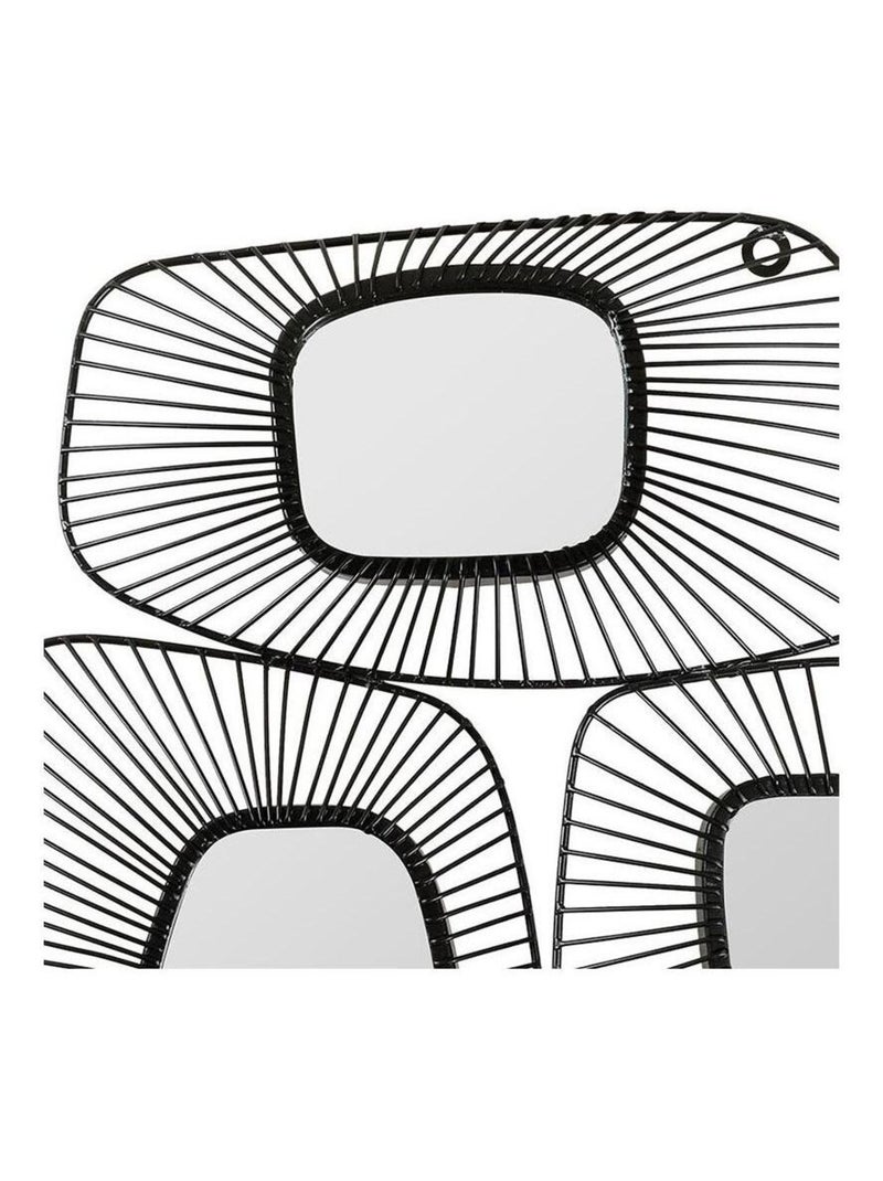 Décoration murale métal trio miroirs Noir - Kiabi