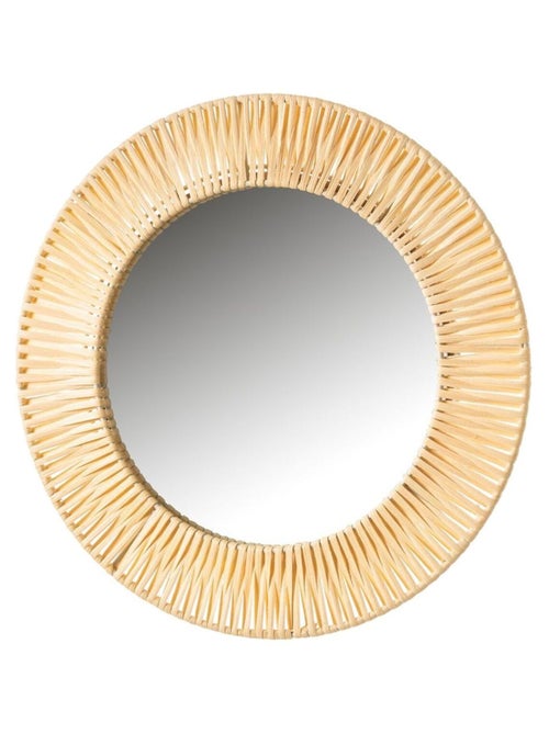 Décoration murale miroir en rotin fait main - Kiabi